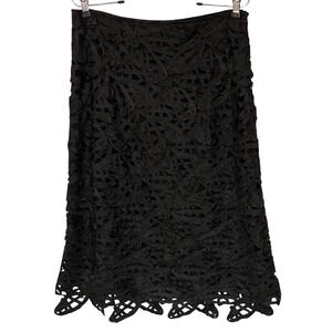 Sonia Speciale Black Ribbon Lace Skirt Whimsigoth Romantic Luxury 44 8 Chic